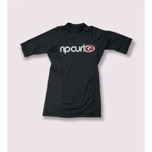 Rip Curl Girl's Black Rash Guard Short Sleeve Size M - Picture 4 of 4